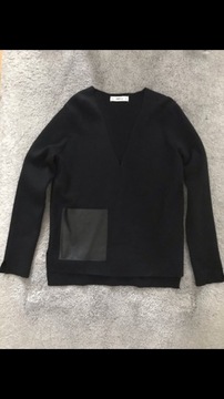 Sweter Zara ze skórzaną kieszonką S nowy