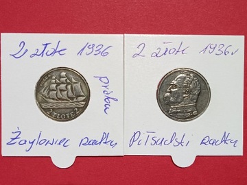 Monety kolekcjonerskie 2zł.1936 Piłsudski,Żaglowie