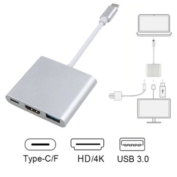 Adapter Usb C Hdmi+Usb 3.0+Pd 4K Hub