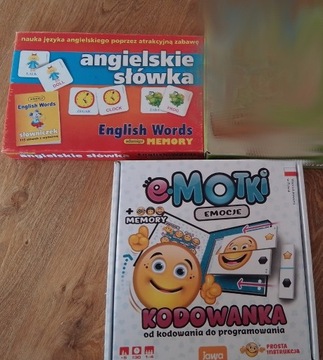 ZESTAW 2  GIER  EDUKACYJNYCH 5+  EMOTKI ANGIELSKI