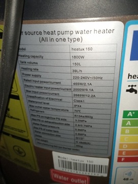 Pompa ciepła cwu powietrzna Heatux 150 l