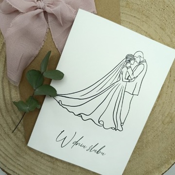 Kartka ślubna minimalistyczna 