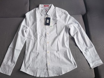 koszula biała Tommy Jeans L  Super Skinny Shirt