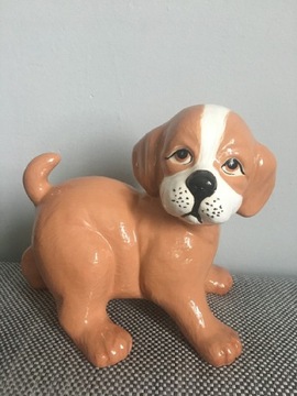 Figurka psa z PRL-U, duża masywna 16 cm.