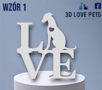 Figurka, napis 3D Love Chart pies (2 wzory)