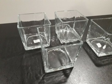 Szklane doniczki, wazony lub świeczniki 12,5cm