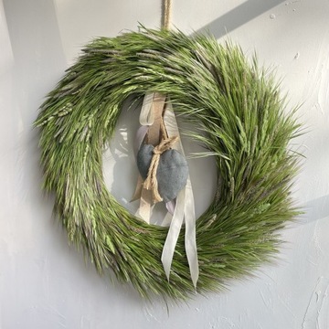 Wianek naturalny z traw na drzwi 57 cm