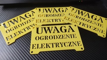 Tabliczka UWAGA OGRODZENIE ELEKTRYCZNE 2 szt