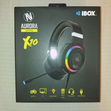 Przewodowe słuchawki RGB iBOX Aurora Gaming X10
