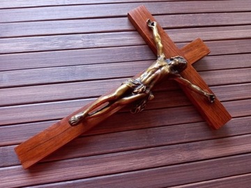 Krzyż z Jezusem brąz  ,vintage 