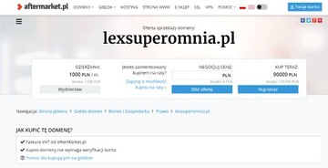 LEX SUPER OMNIA domena z ruchem WYPRZEDAŻ