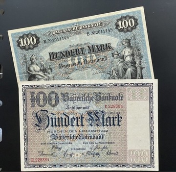 Niemcy - Bawaria 2 szt.100 marek 1900/1922