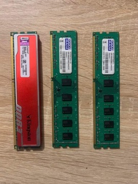 Pamięci RAM 1x4GB i 2xGB ddr3