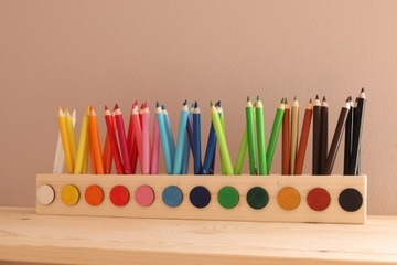 Sorter na kredki 12 kolorów drewniany Montessori
