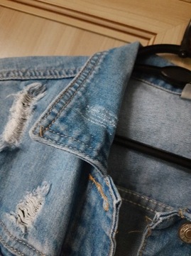 Długa kurtka katana jeansowa M