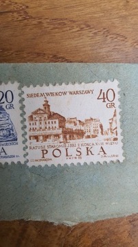Siedem Wieków Warszawy 20 i 40 groszy znaczek