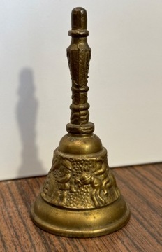Stary mosiezny dzwonek z mosiądzu solidny 