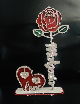Walentynki, róża, serce, prezent, dzień kobiet 