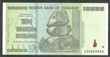 ZIMBABWE 10 TRILLION DOLARÓW 2008 P-88 UNC