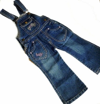 POLLY Promocja Ogrodniczki jeans  80/92(18/24M)