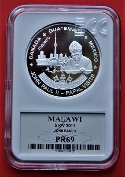 5 Kwacha 2011 r -  Jan Paweł II   - 97 pielgrzymka