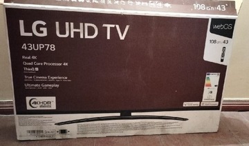 TV LG 43 UP7800 4K  gwarancja uszkodzona matryca