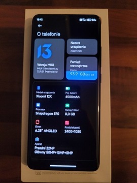 Xiaomi 12X 8/256 GB Szary