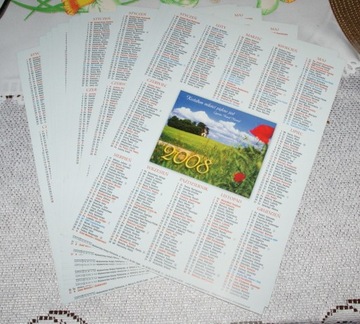 zestaw kalendarzy 2008 rok