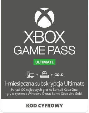 Xbox Game pass Ultimate 1 miesiąc 30 dni Live gold