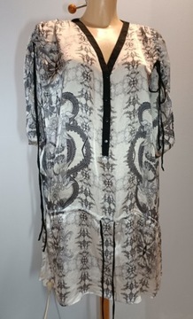 Sukienka tunika jedwab Zara oversize silk S/L mini
