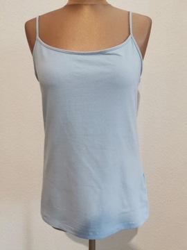Błękitna bawełniana bluzka na ramiączkach rozmiar 44
