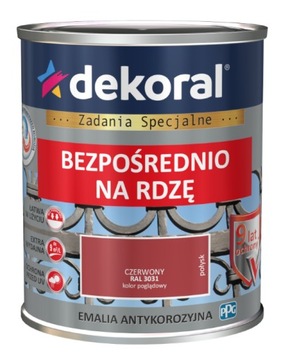 Dekoral emalia na rdzę CZERWONY 3031 połysk 0,65L