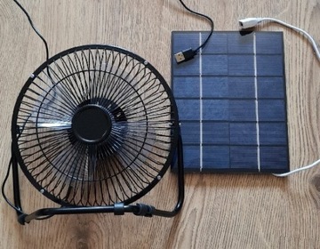 Wentylator wiatrak 23 cm USB Solar panel słoneczny