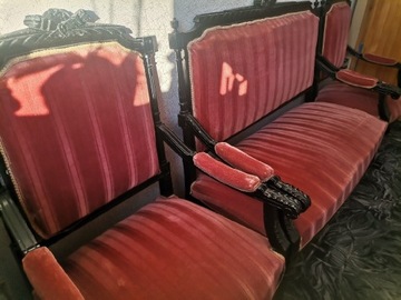 Sofa plus dwa fotele Ludwik XVI - zestaw