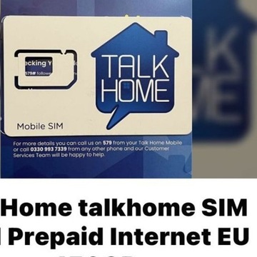 Talk Home Prepaid SIM Card 35 GBP Roaming EU 60 GB