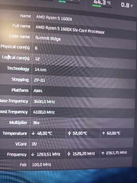 Ryzen 5 1600X AM4 4.1Ghz Turbo