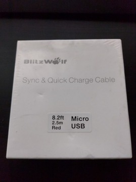 BlitzWolf Kabel Micro USB 2.5m Czerwony