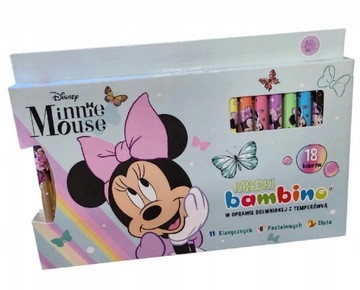 Minnie Mouse kredki ołówkowe bambino grube 18 sztuk