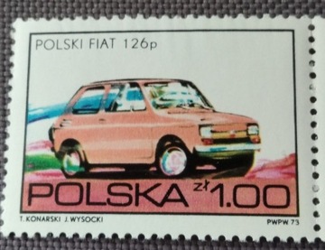 Znaczek pocztowy fiat 126p prl