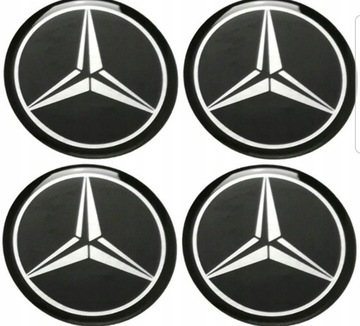 MERCEDES EMBLEMATY NAKLEJKI KOŁPAKI FELGI 70 mm