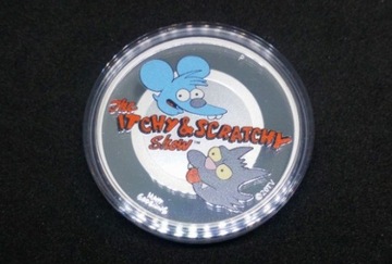 ITCHY & SCRATCHY*****TYLKO MONETA W KAPSULE