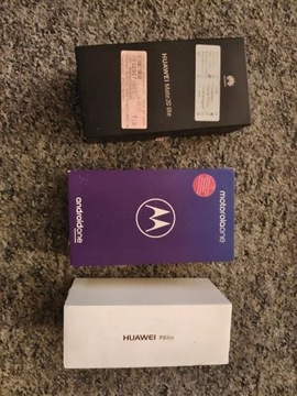 Oryginalne pudełka po telefonach Huawei, Motorola