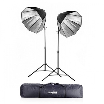 Zestaw studyjny lampy CINEGEN 2x softbox 2x statyw