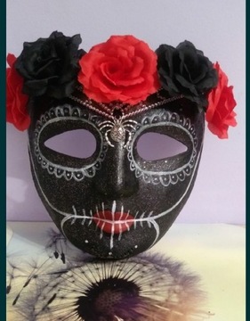 Maska na Halloween karnawałowa sugar skull
