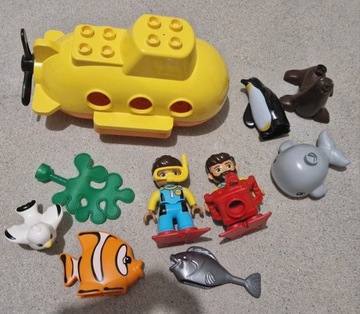 Lego duplo przygoda w łodzi podwodnej powiekszony zestaw foka pingwin ryba