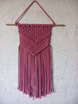 Różowa makrama handmade prezent dekoracja boho