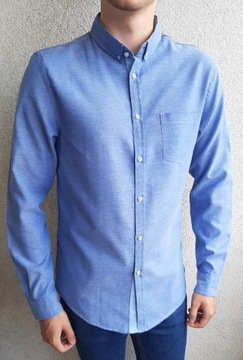 Koszula męska Bershka błękitna jasnoniebieska