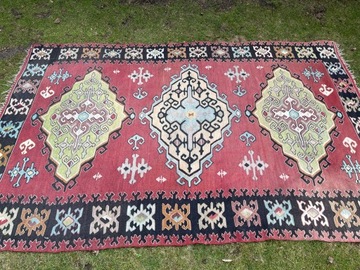 Art Deco Stary Kilim Makata.