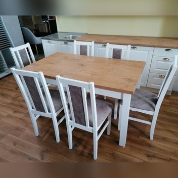 Zestaw stół 140-180/80 + 6 krzeseł