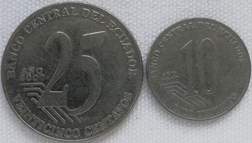 Ekwador 10 i 25 centavos 2000, KM#106 i KM#107
